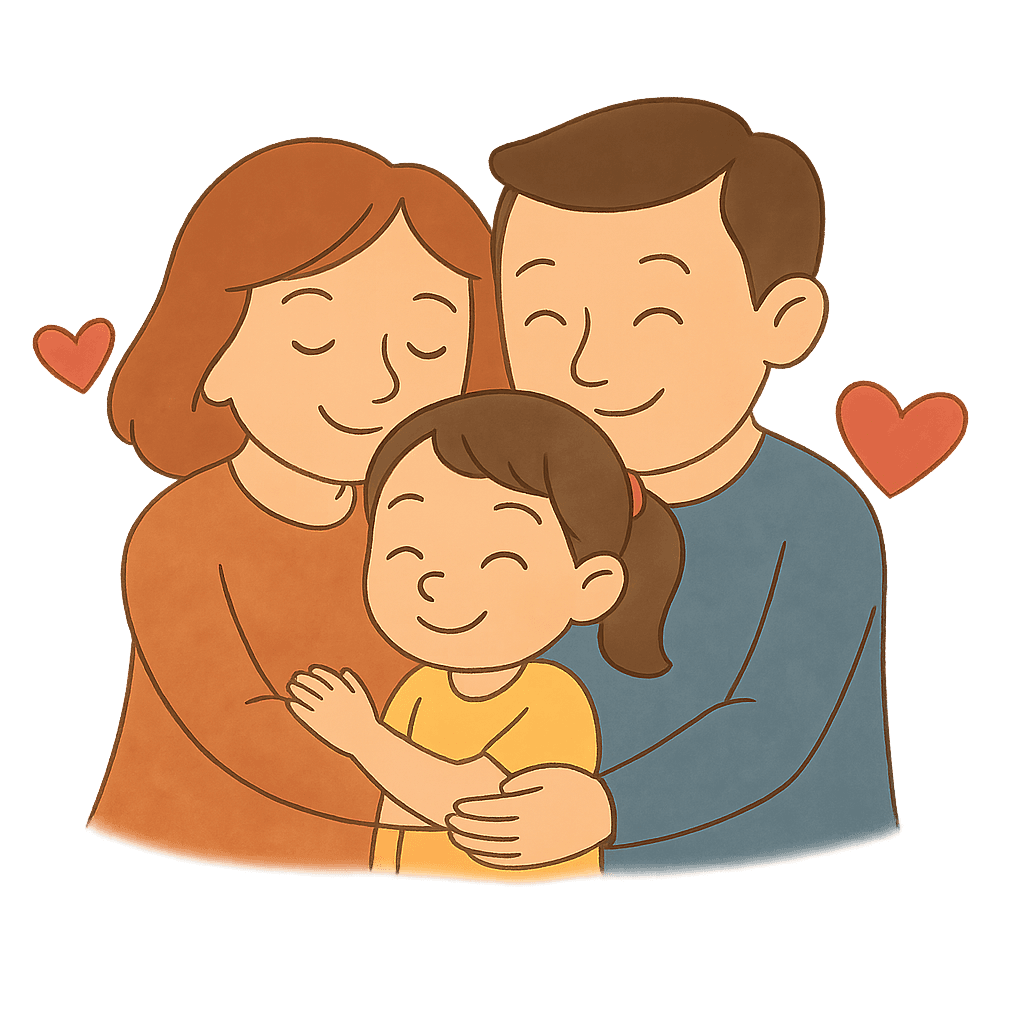 Happy family with Montessori parenting